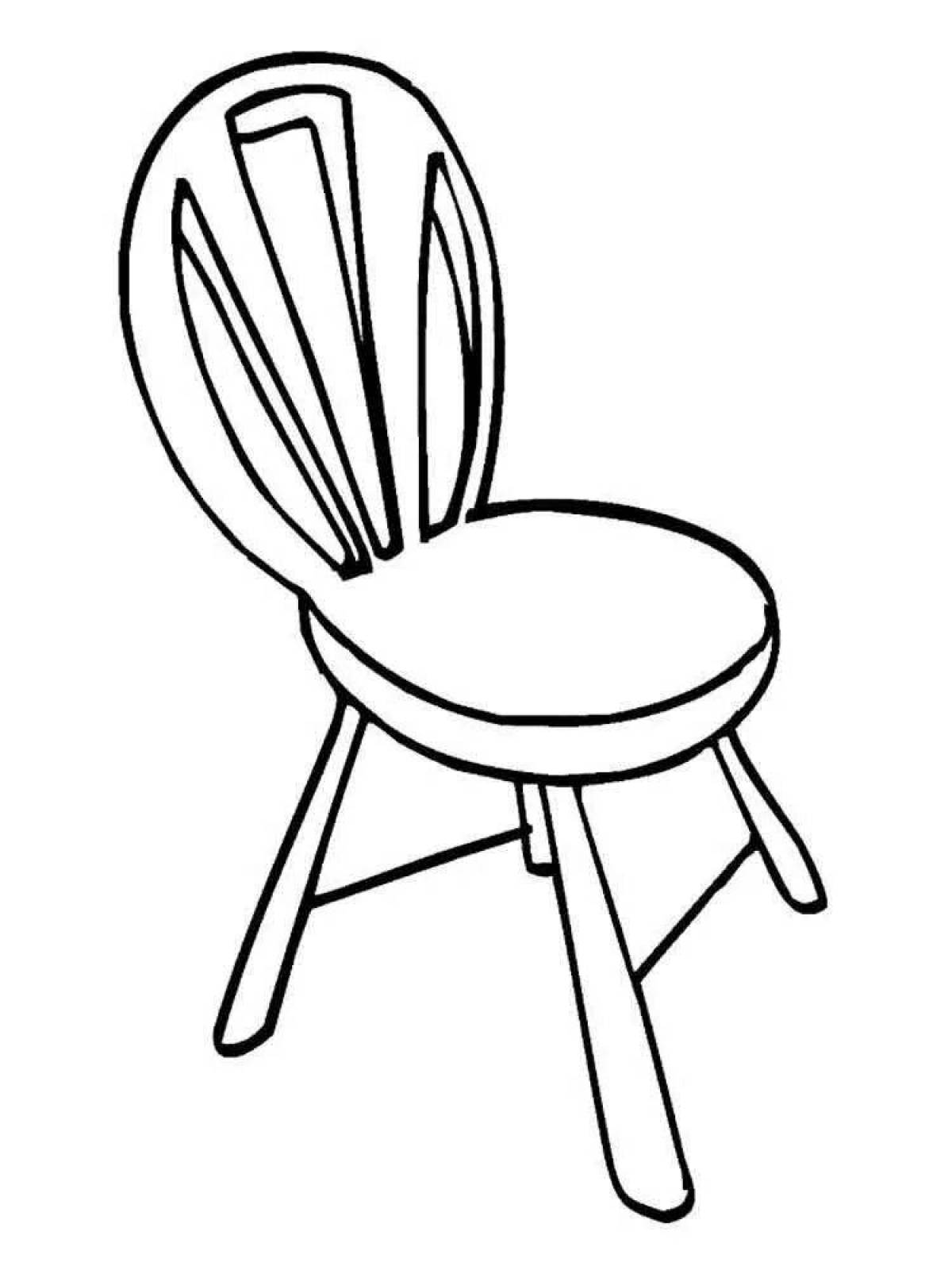 Fun chair coloring for kids