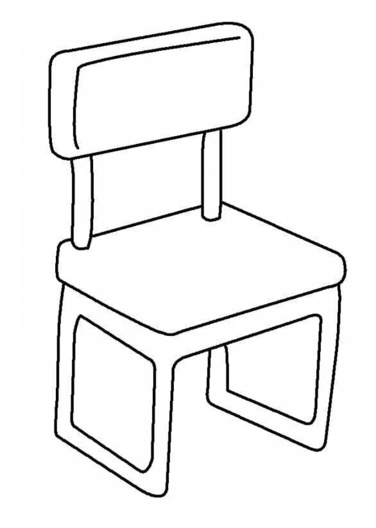 Colouring a cheerful chair for children