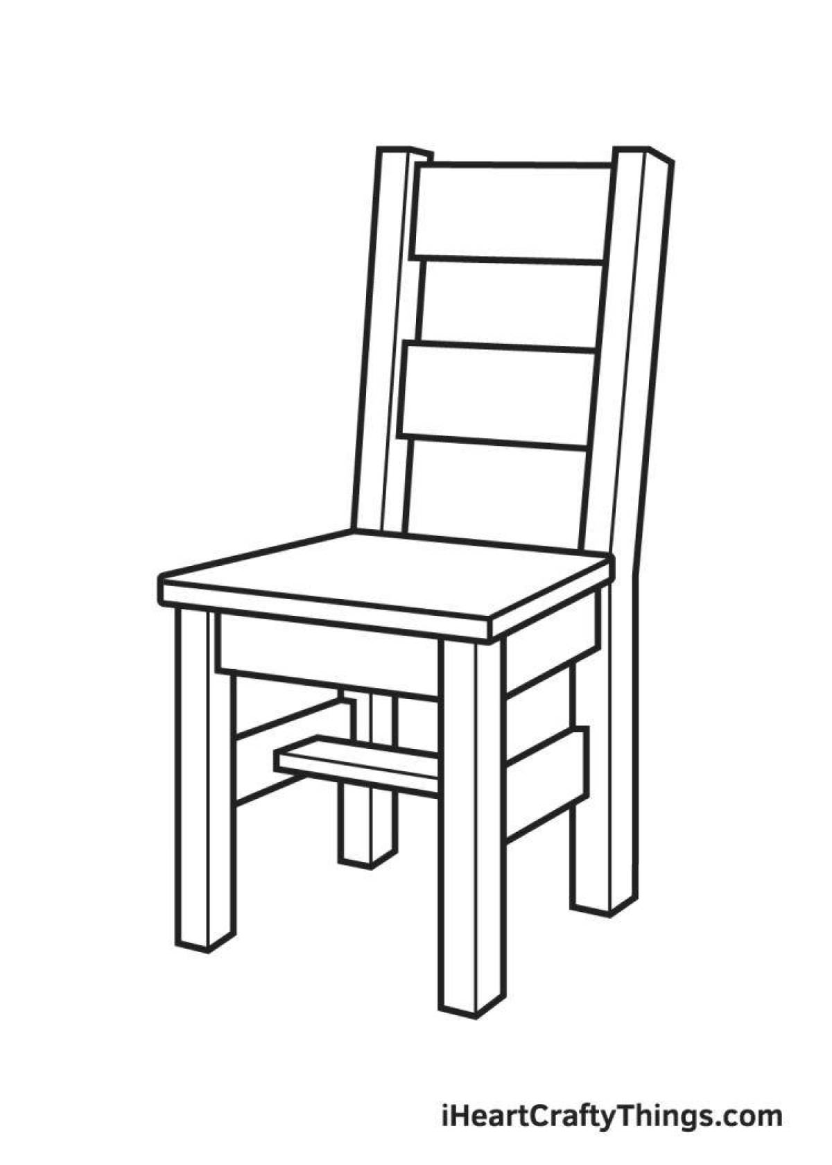 Fun chair coloring for kids