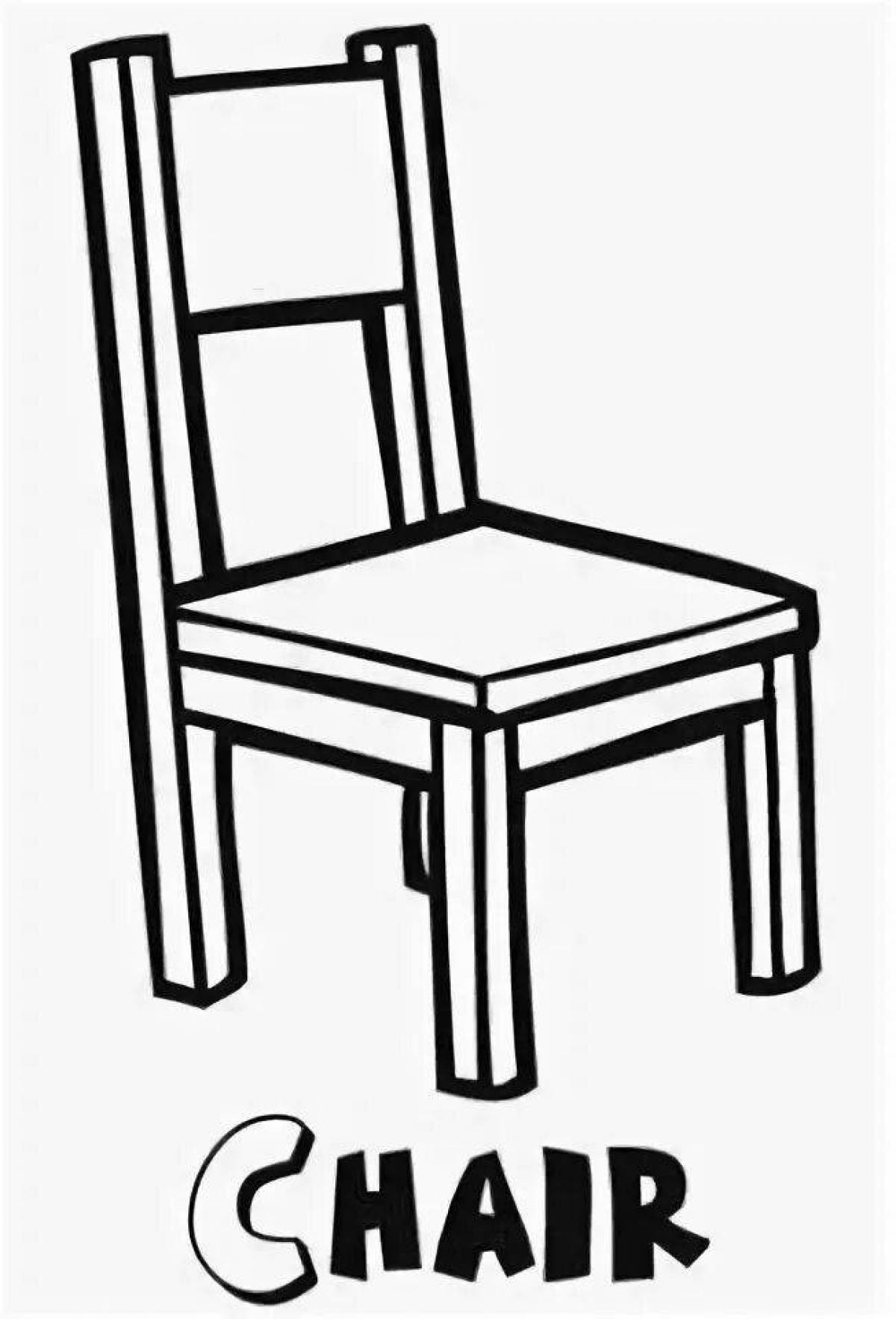 Playful coloring page of chairs for kids