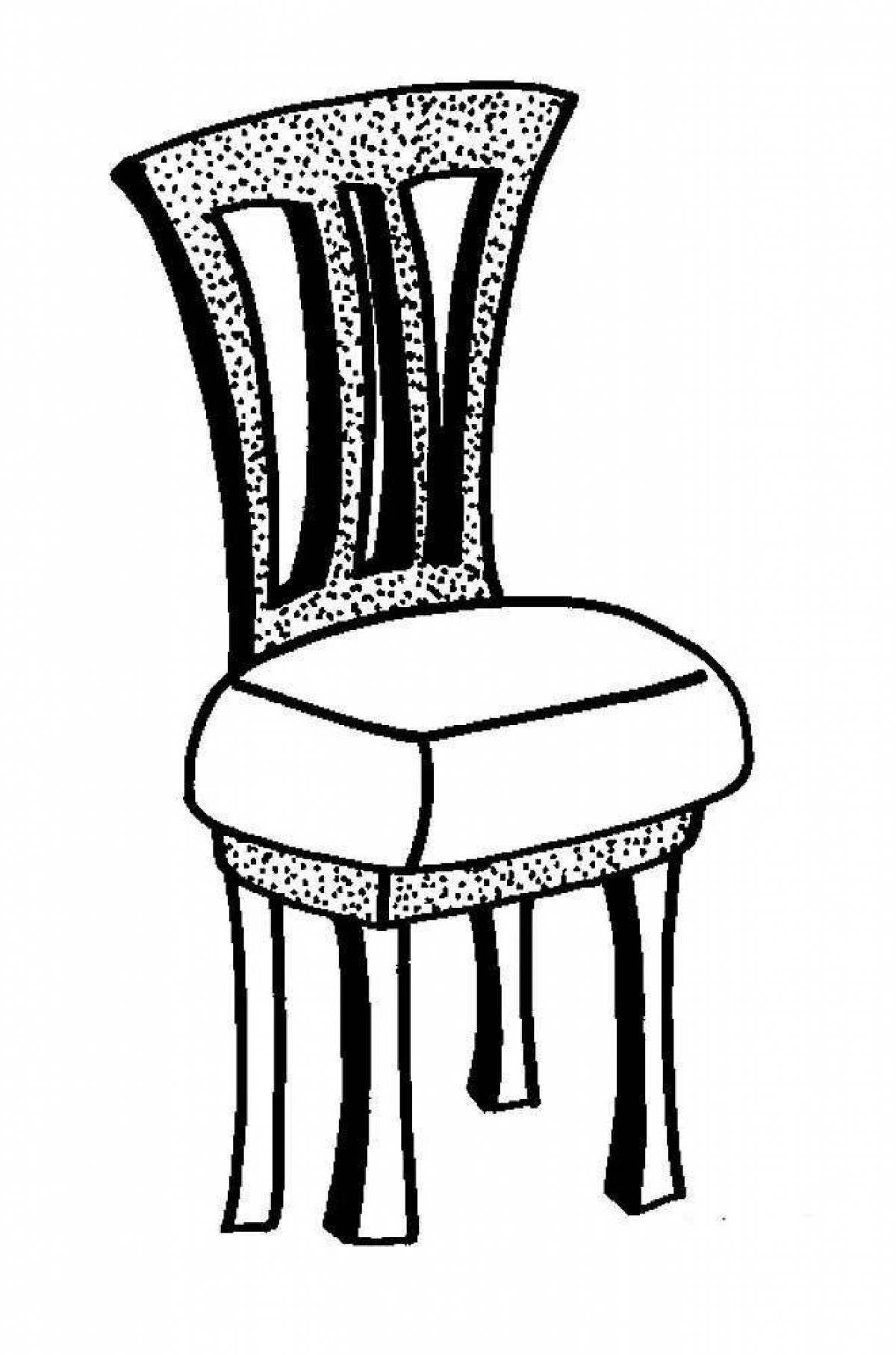 Adorable chair coloring page for kids