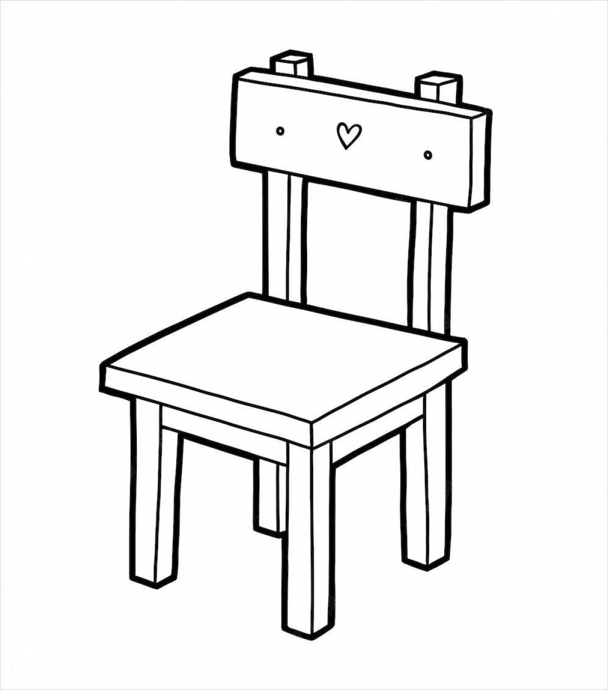 Adorable chair coloring book for kids