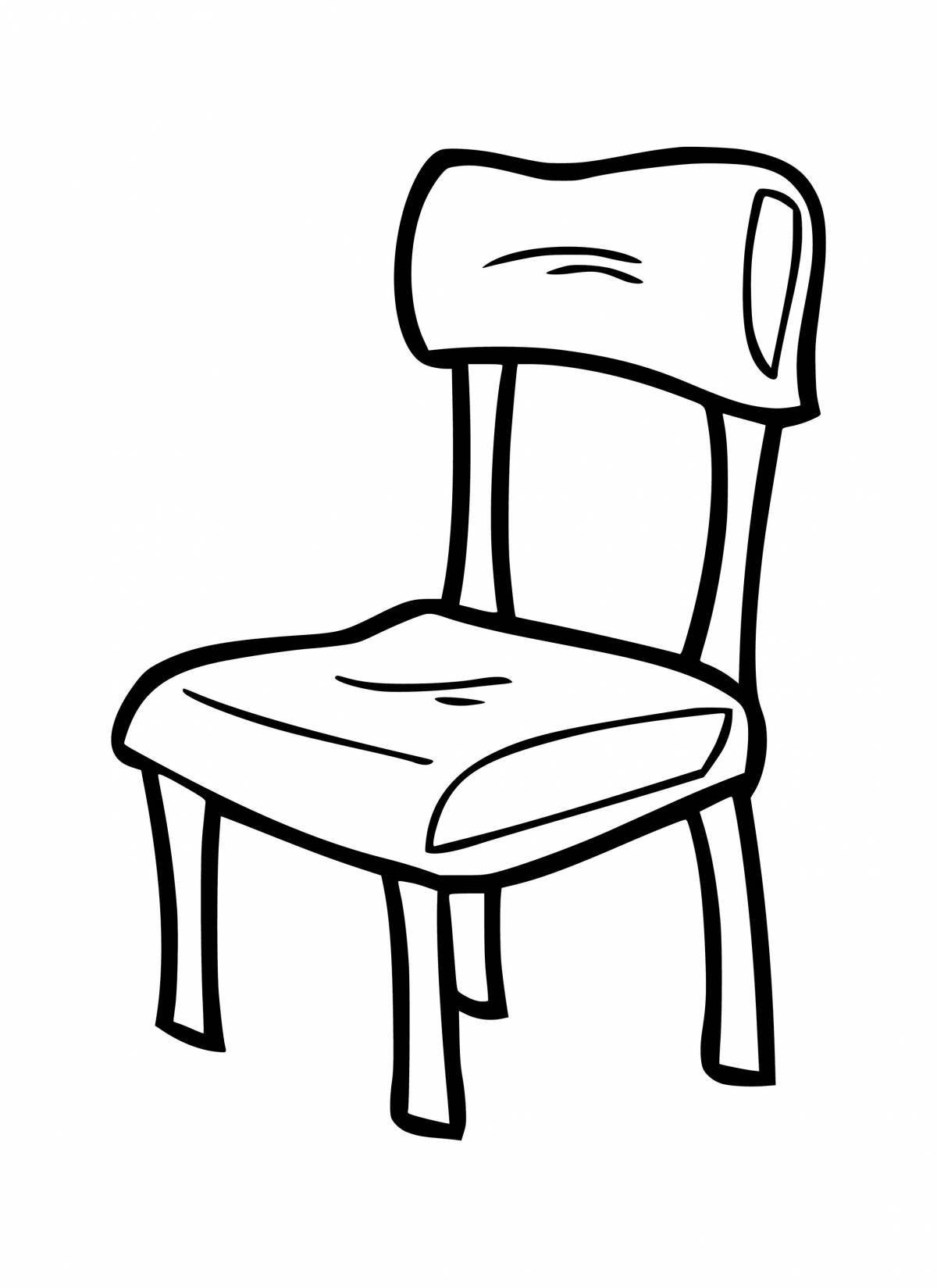 Раскраска милый стул для детей