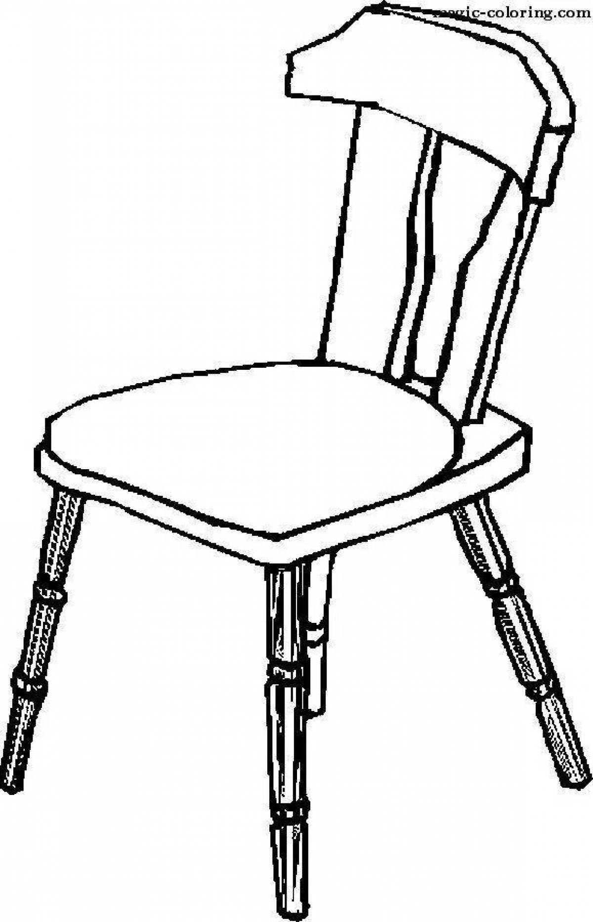 Раскраска ослепительный стул для детей