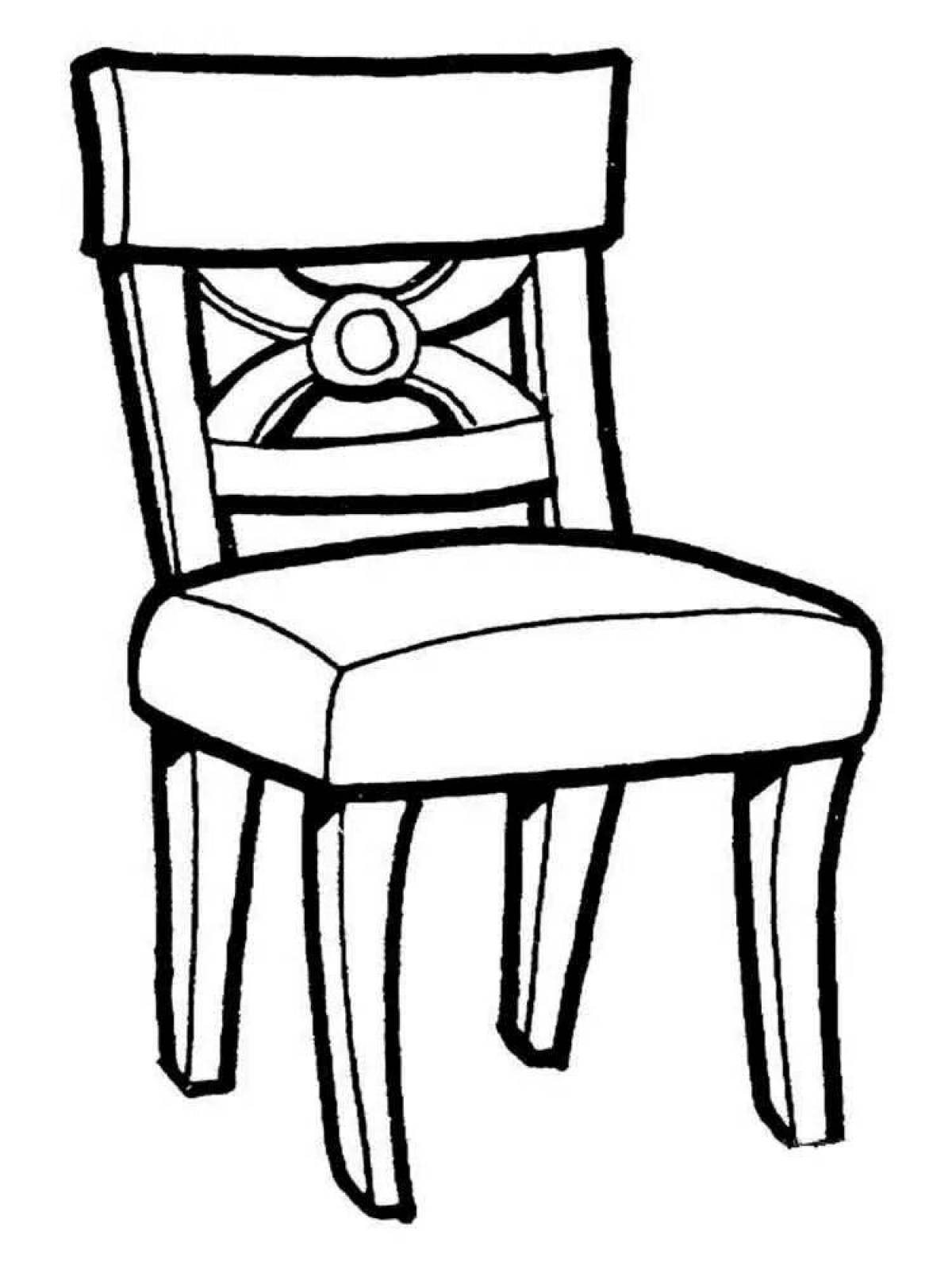 Impressive chair coloring page for kids