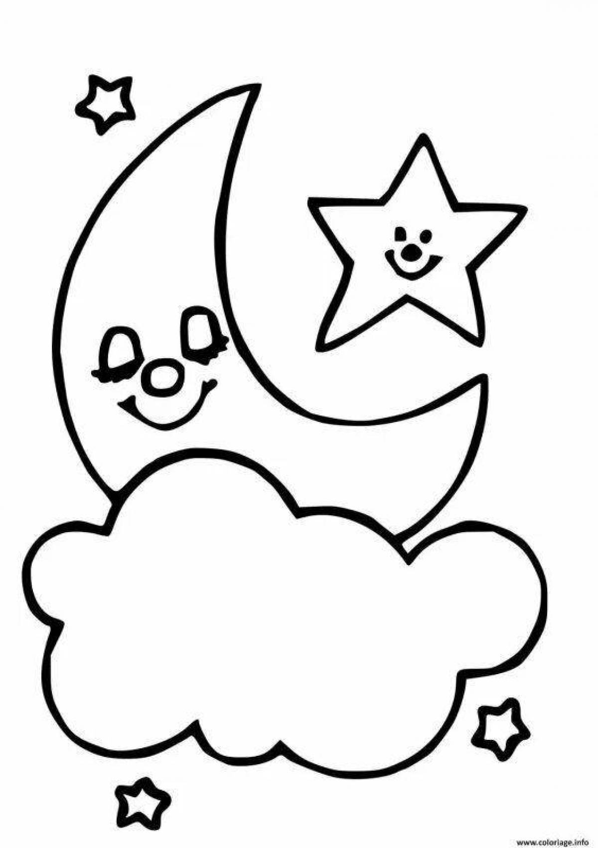 Shining moon coloring book for kids