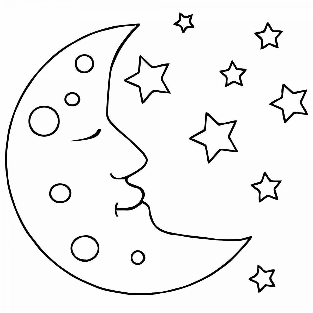 Bright coloring moon for kids