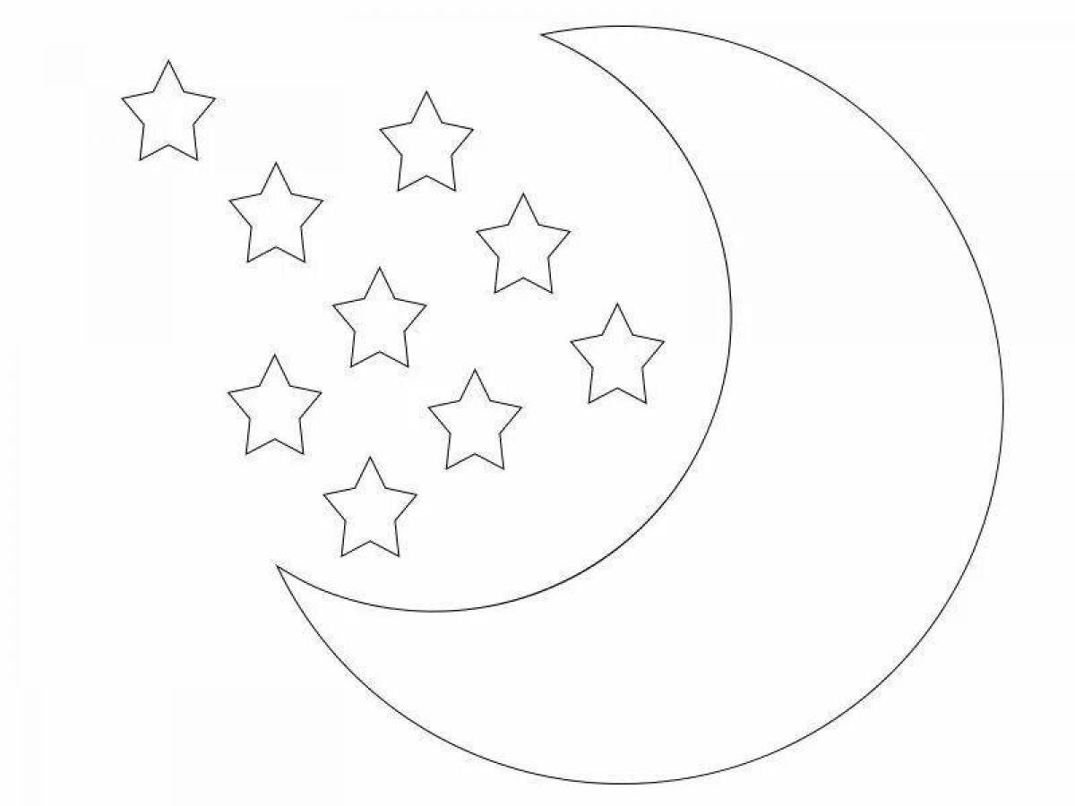 Tempting moon coloring for kids