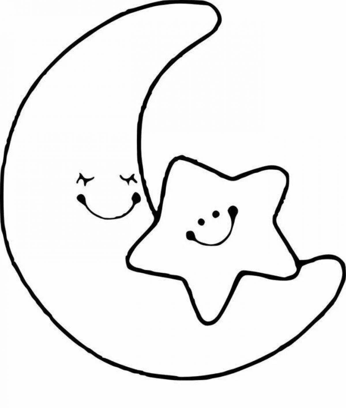 Восхитительная раскраска луна для детей