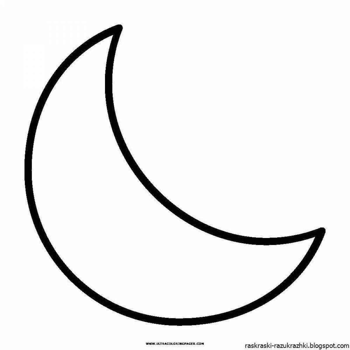 Blissful moon coloring for kids