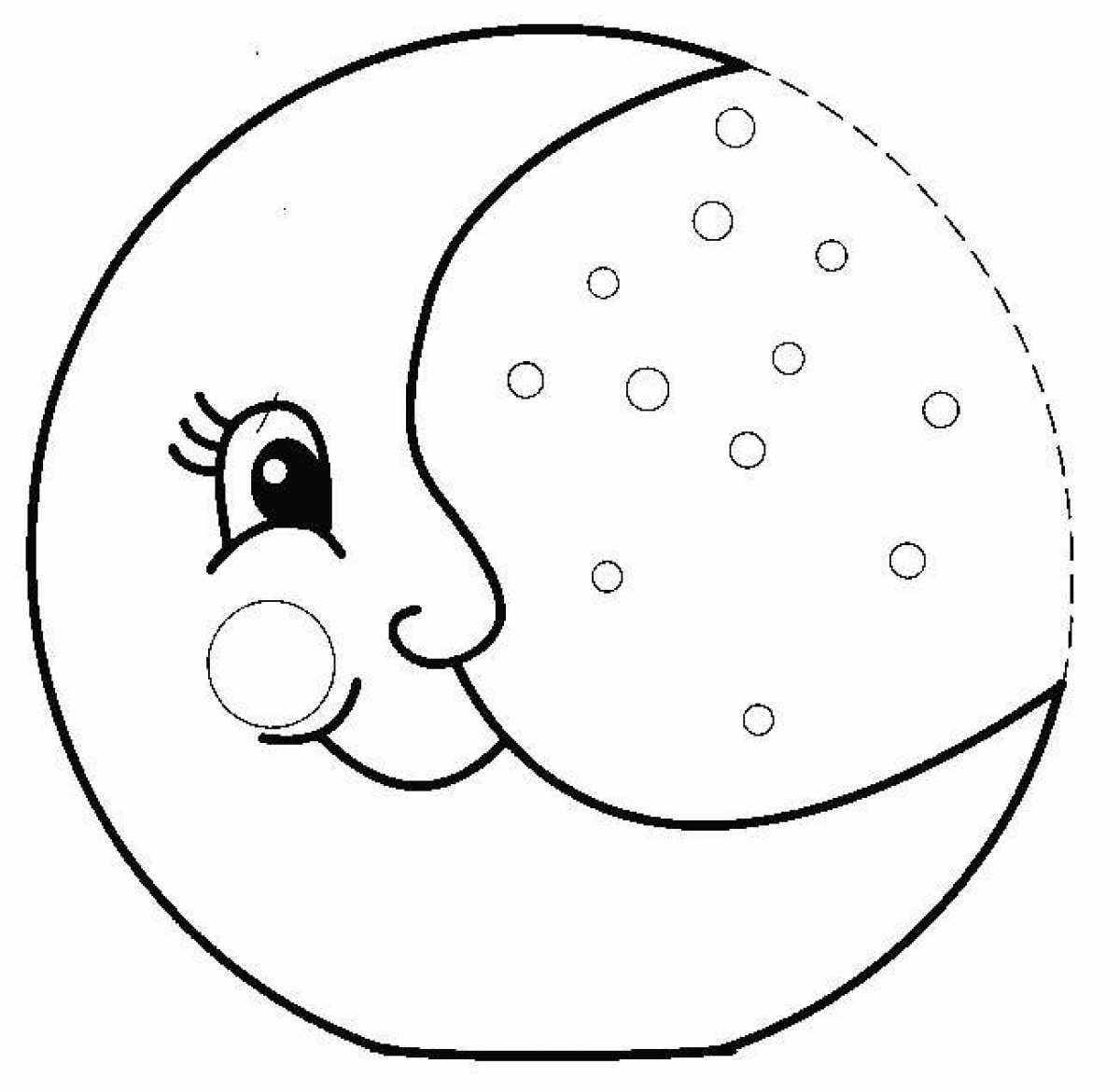Раскраска Луна для самых маленьких – Развивающие иллюстрации