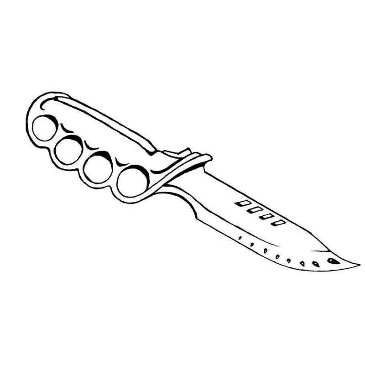 Dazzling coloring page stands 2 knives