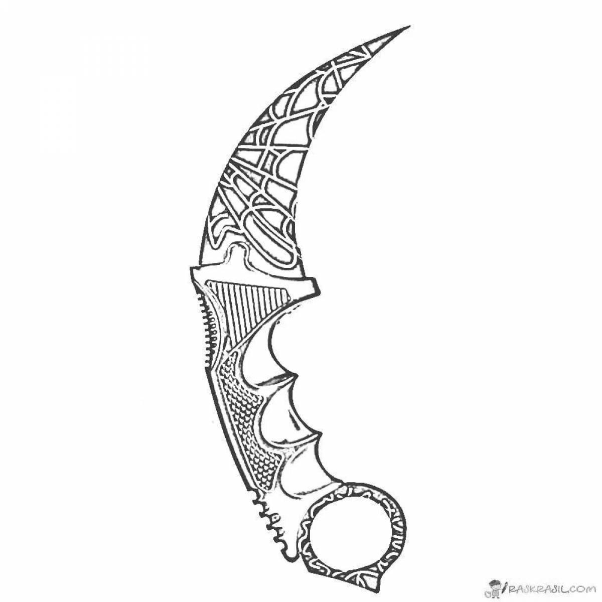 Majestic coloring page stands 2 knives