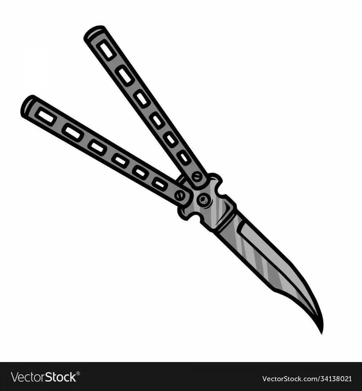 Grand coloring page stands 2 knives
