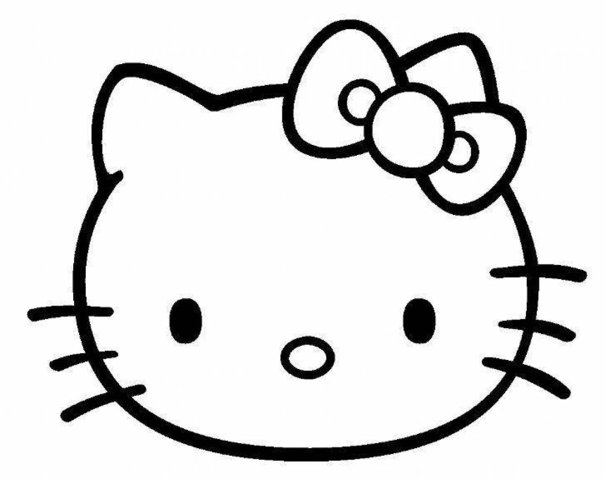 Sparkling little hello kitty coloring page