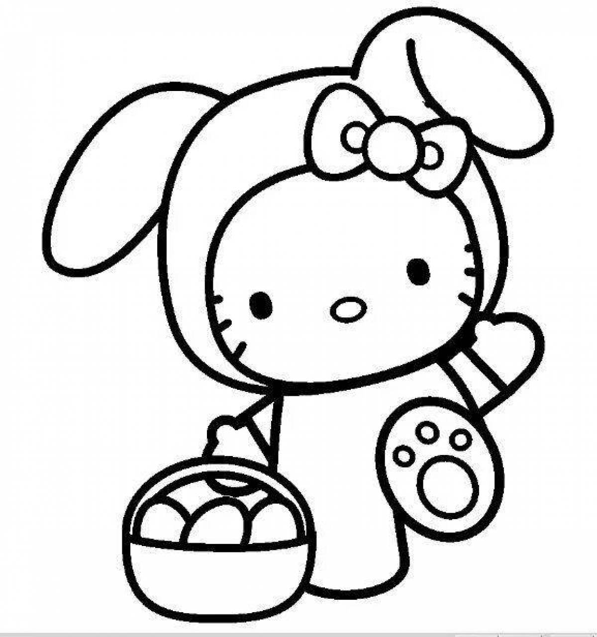 Shiny little hello kitty coloring page