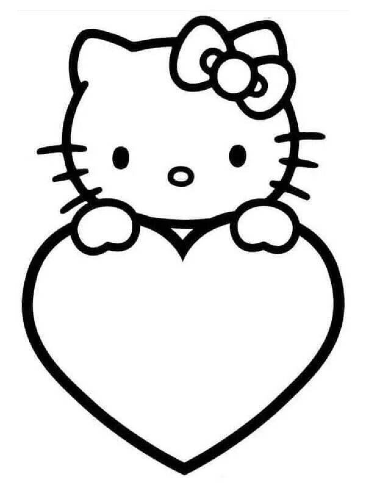 Fabulous little hello kitty coloring page