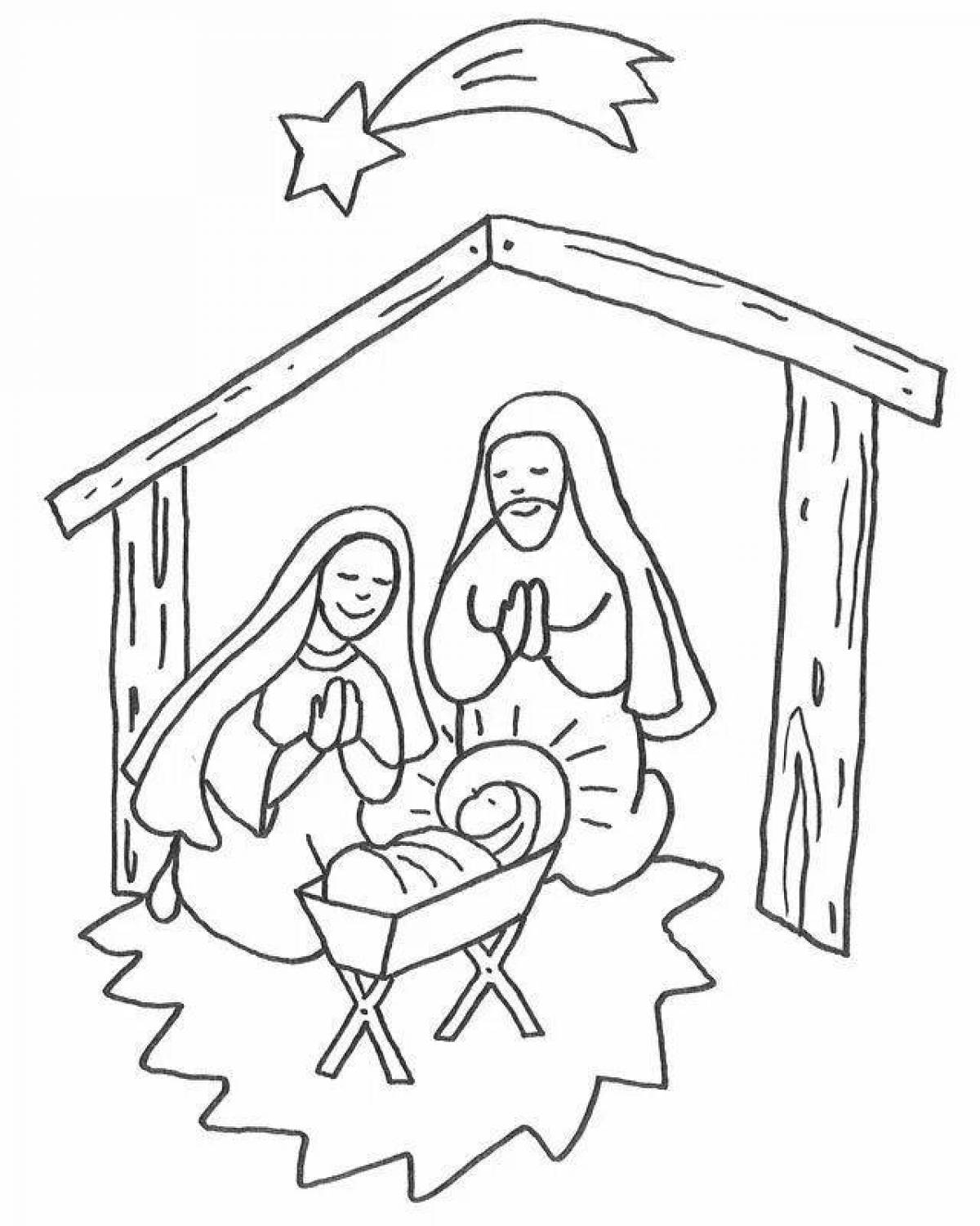 Nativity coloring for children