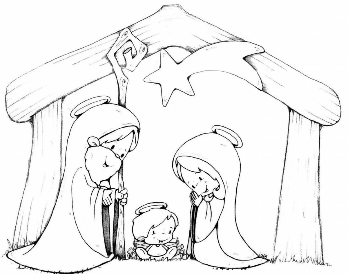 Glitter nativity scene for kids