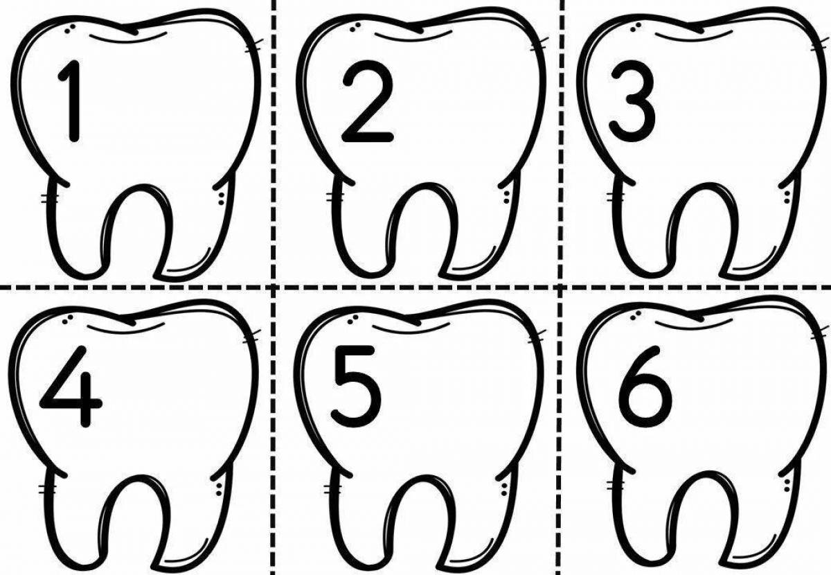 Bright teeth coloring for preschoolers