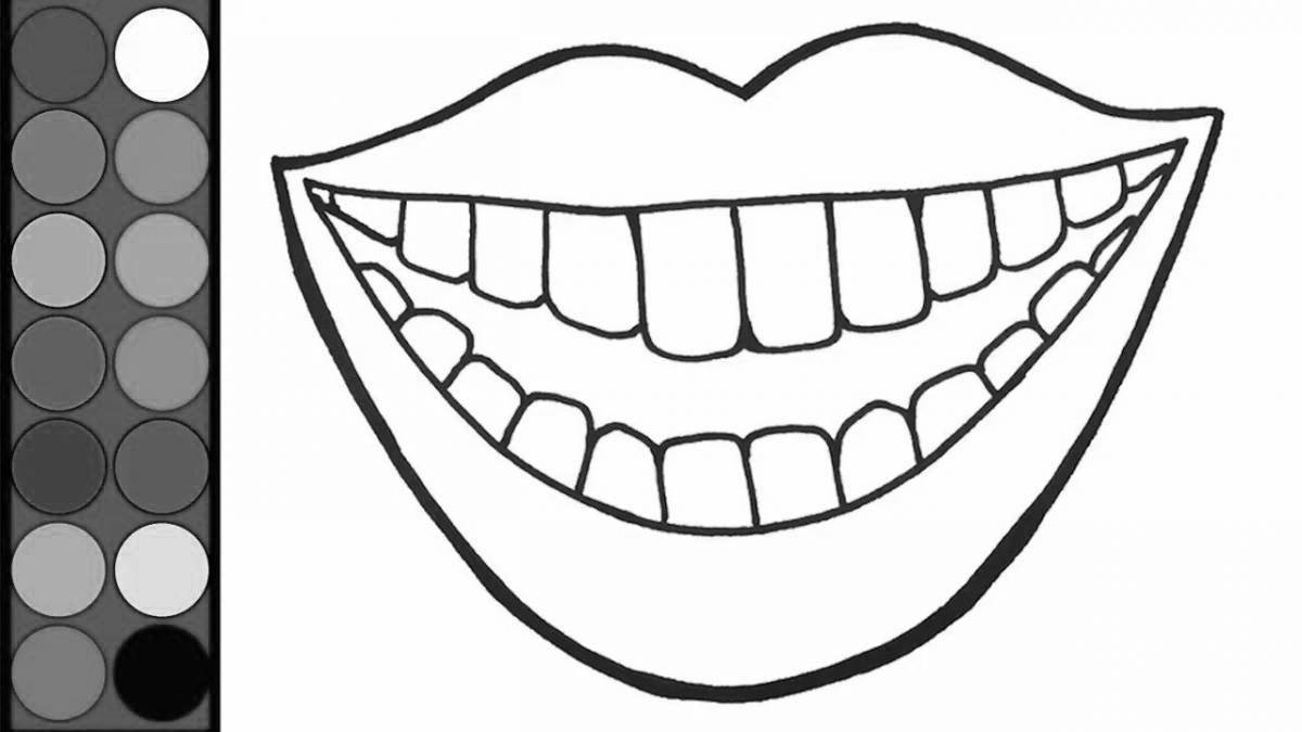 Glowing teeth coloring book for kids