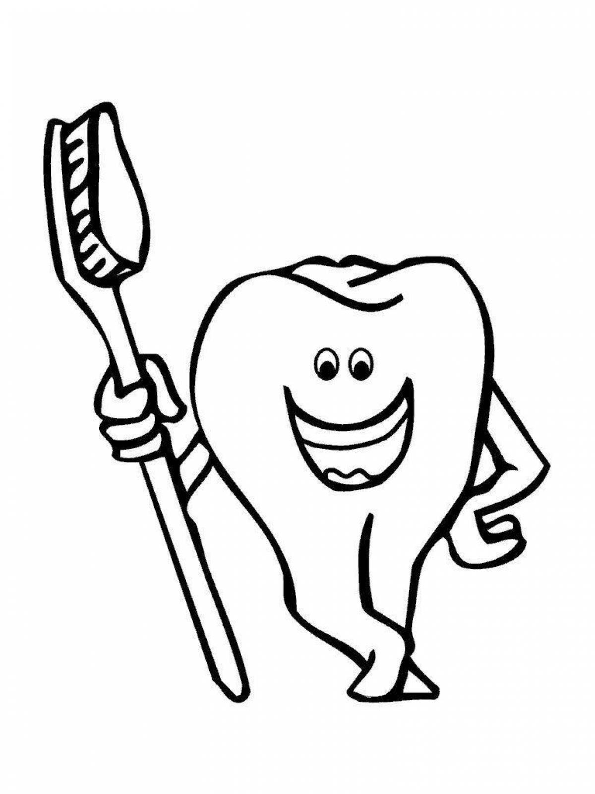 Animated baby teeth coloring page