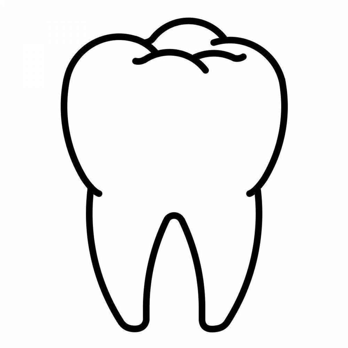 Выдающаяся страница раскраски зубов для детей