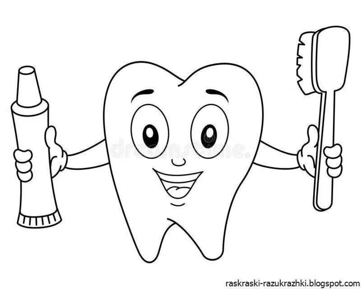 Amazing teeth coloring page for kids