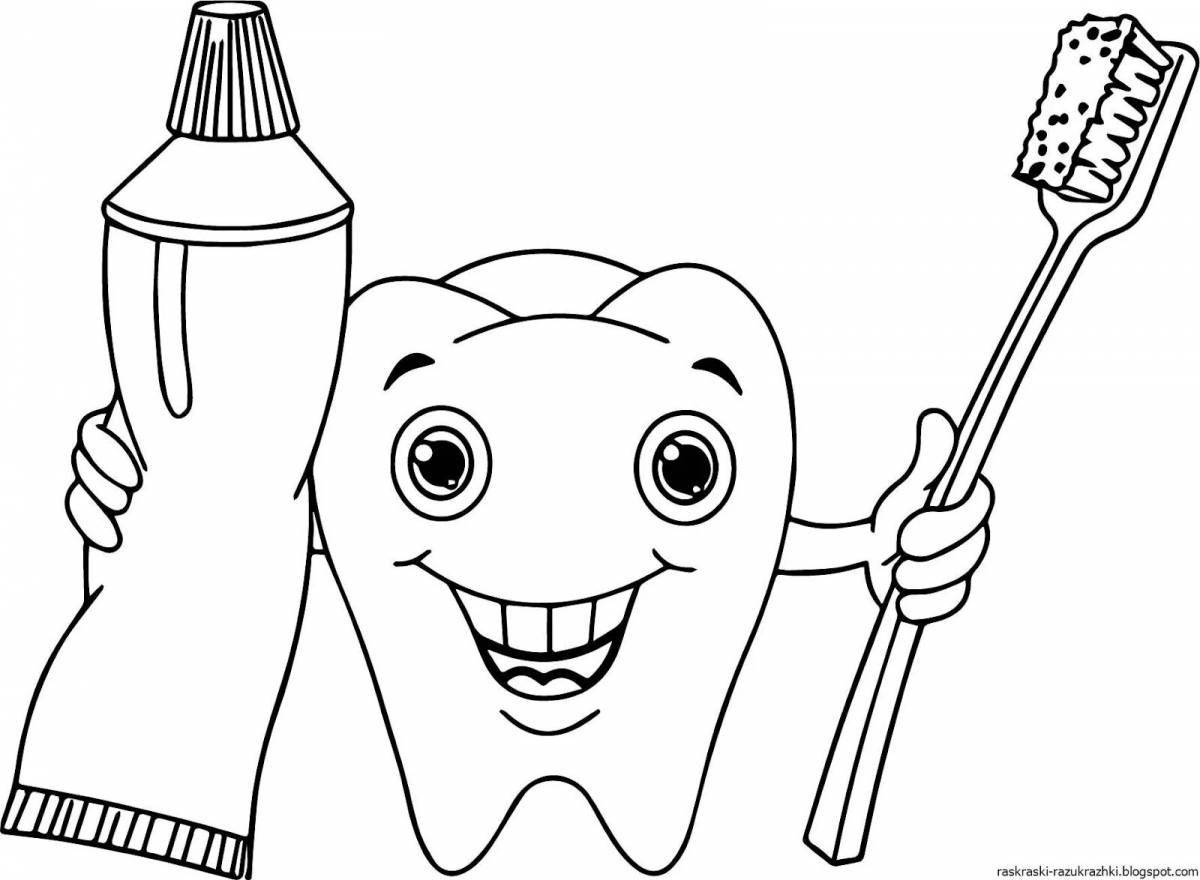 Раскраска «безупречные зубы» для детей
