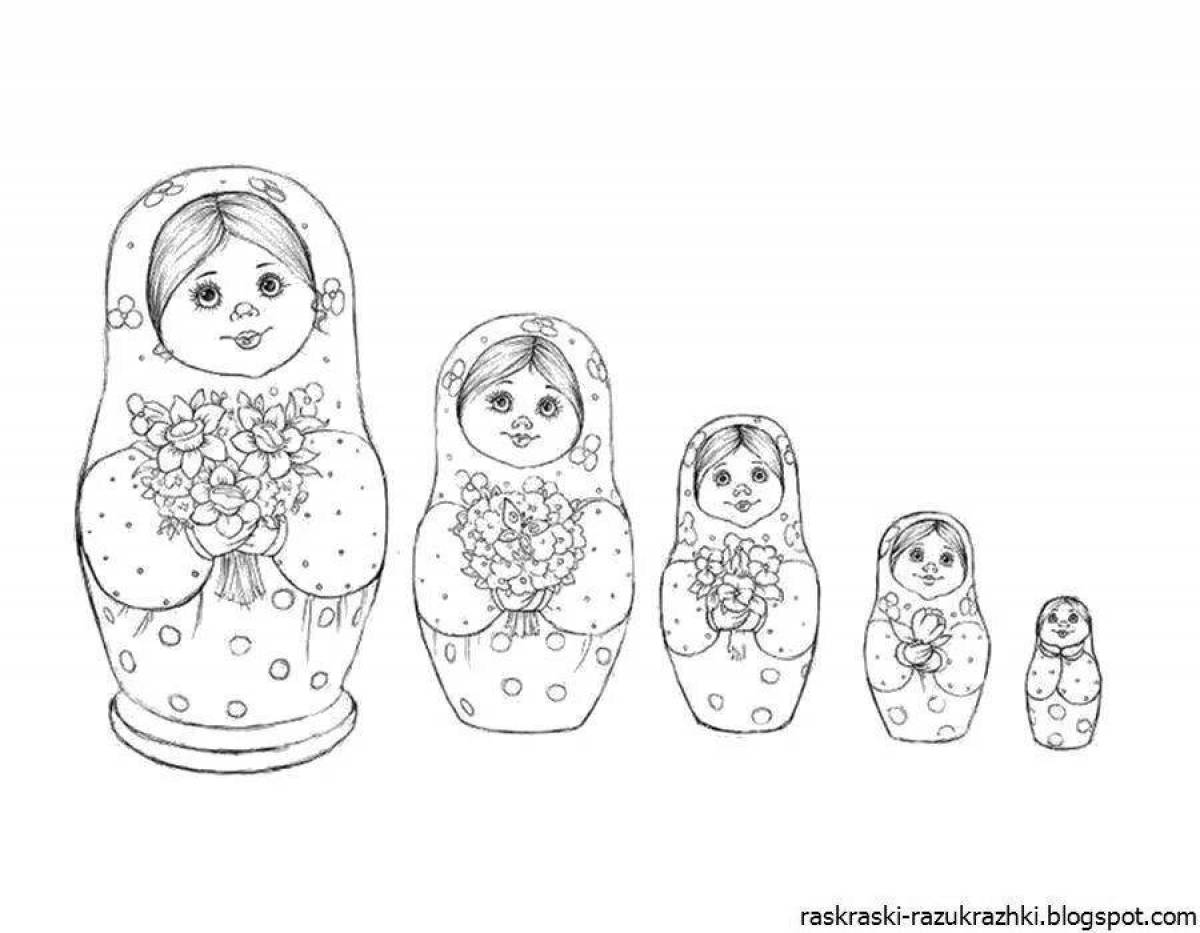 Cute matryoshka picture for kids