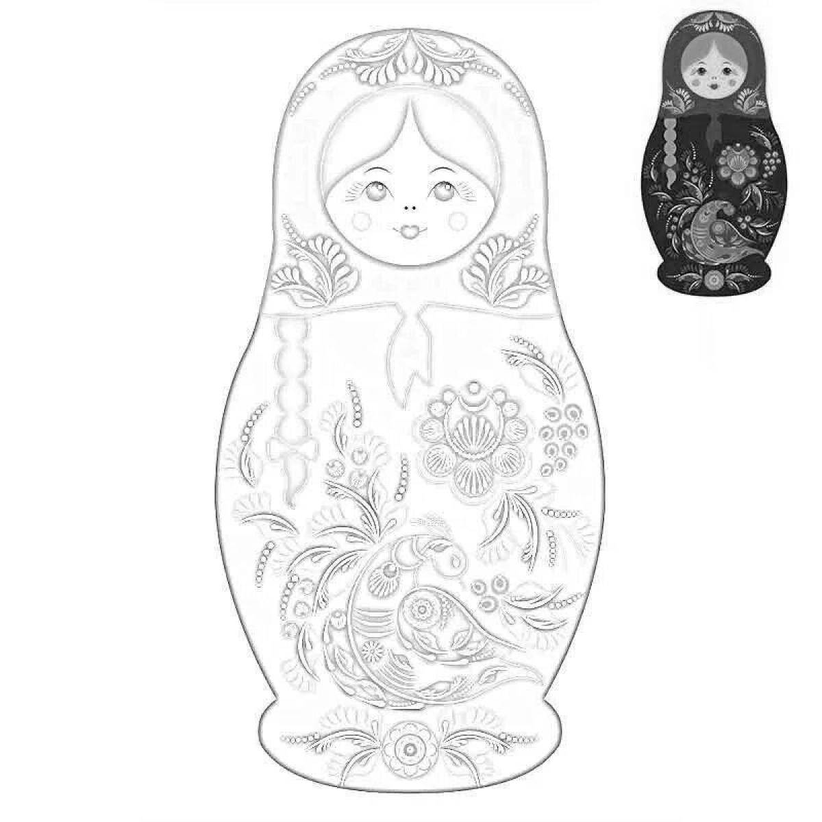Bright picture of nesting dolls for children