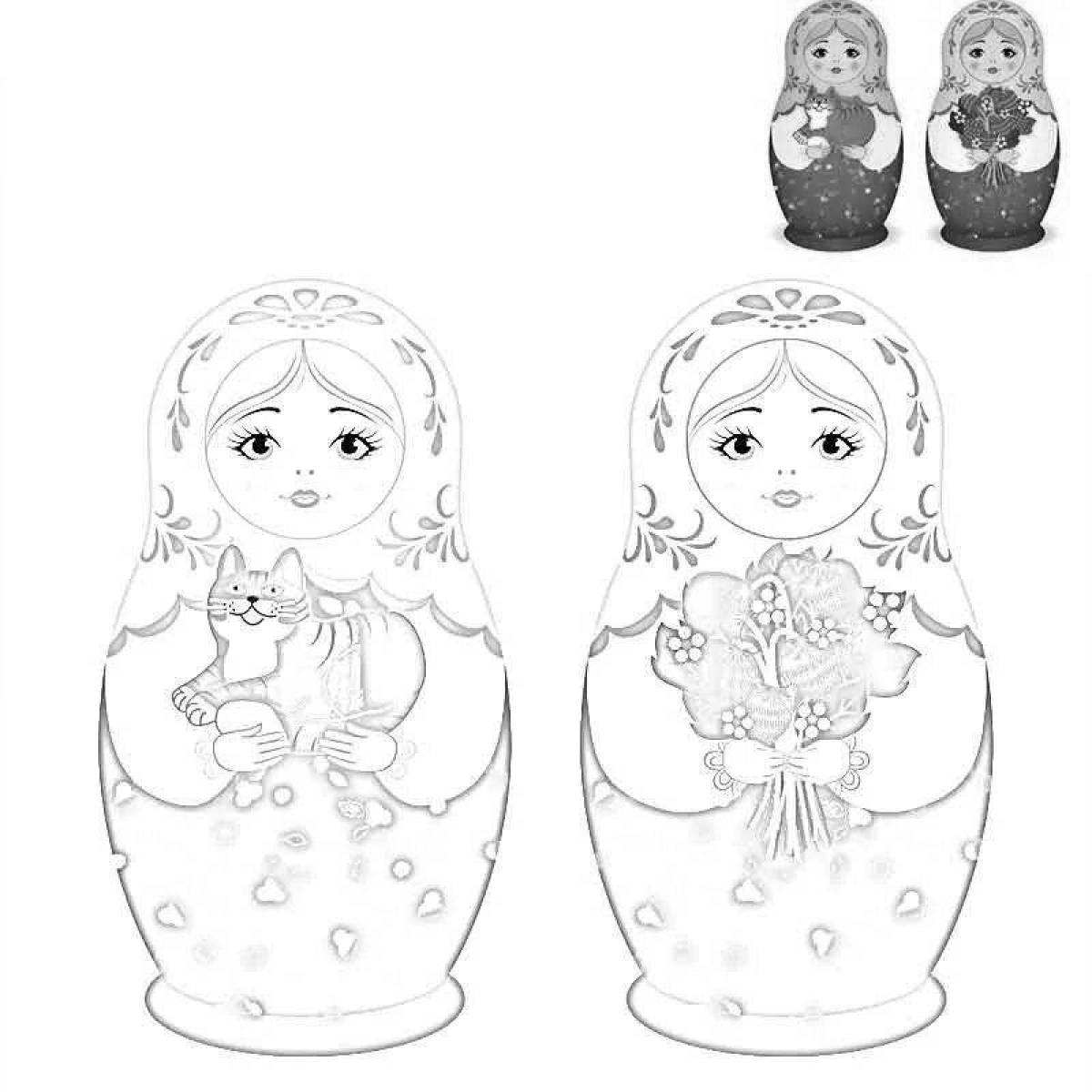 Charming matryoshka picture for kids