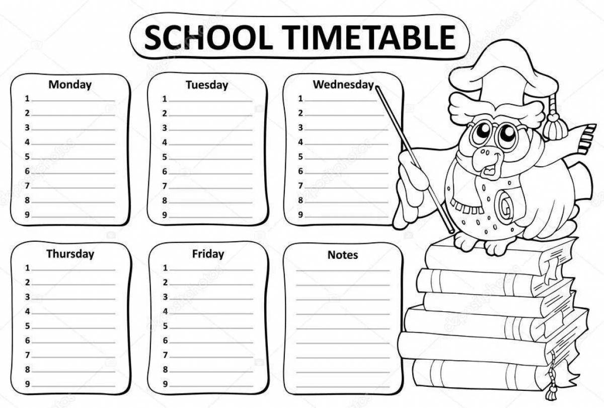 Timetable for girls lessons #13