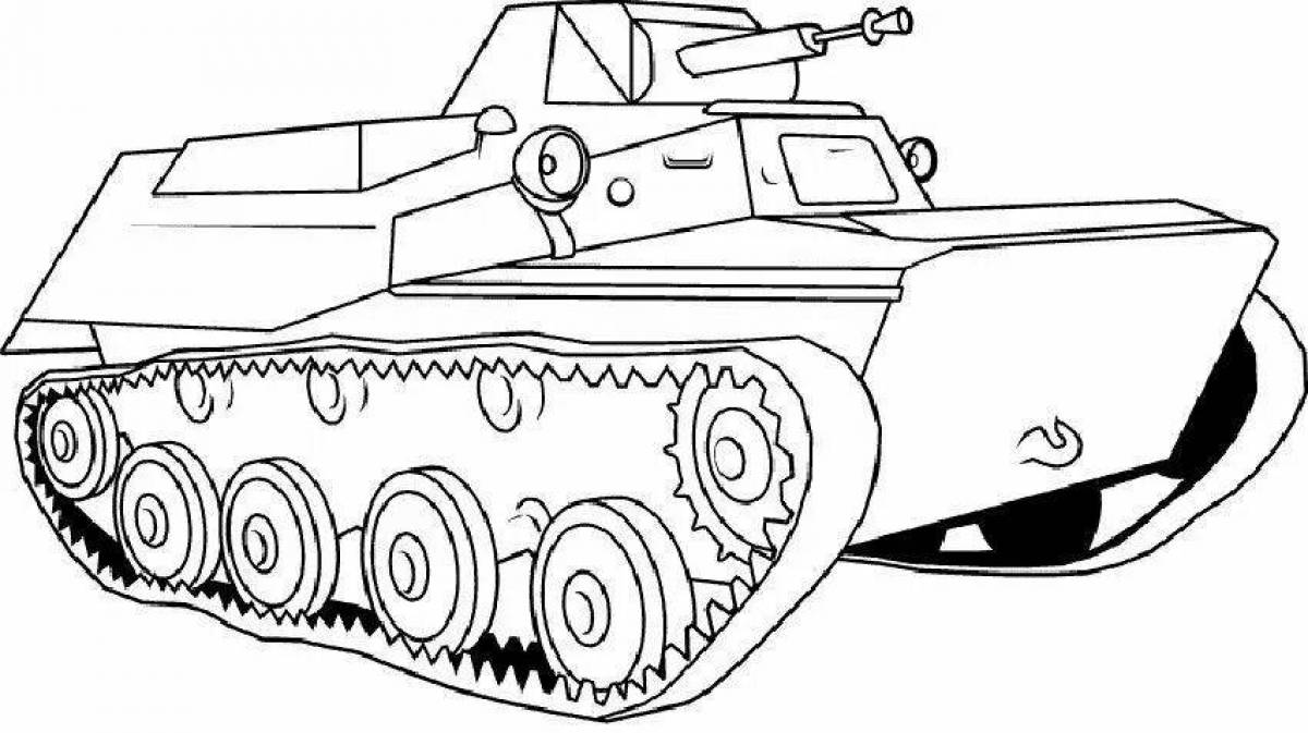 Adorable tank coloring page for 7 year olds
