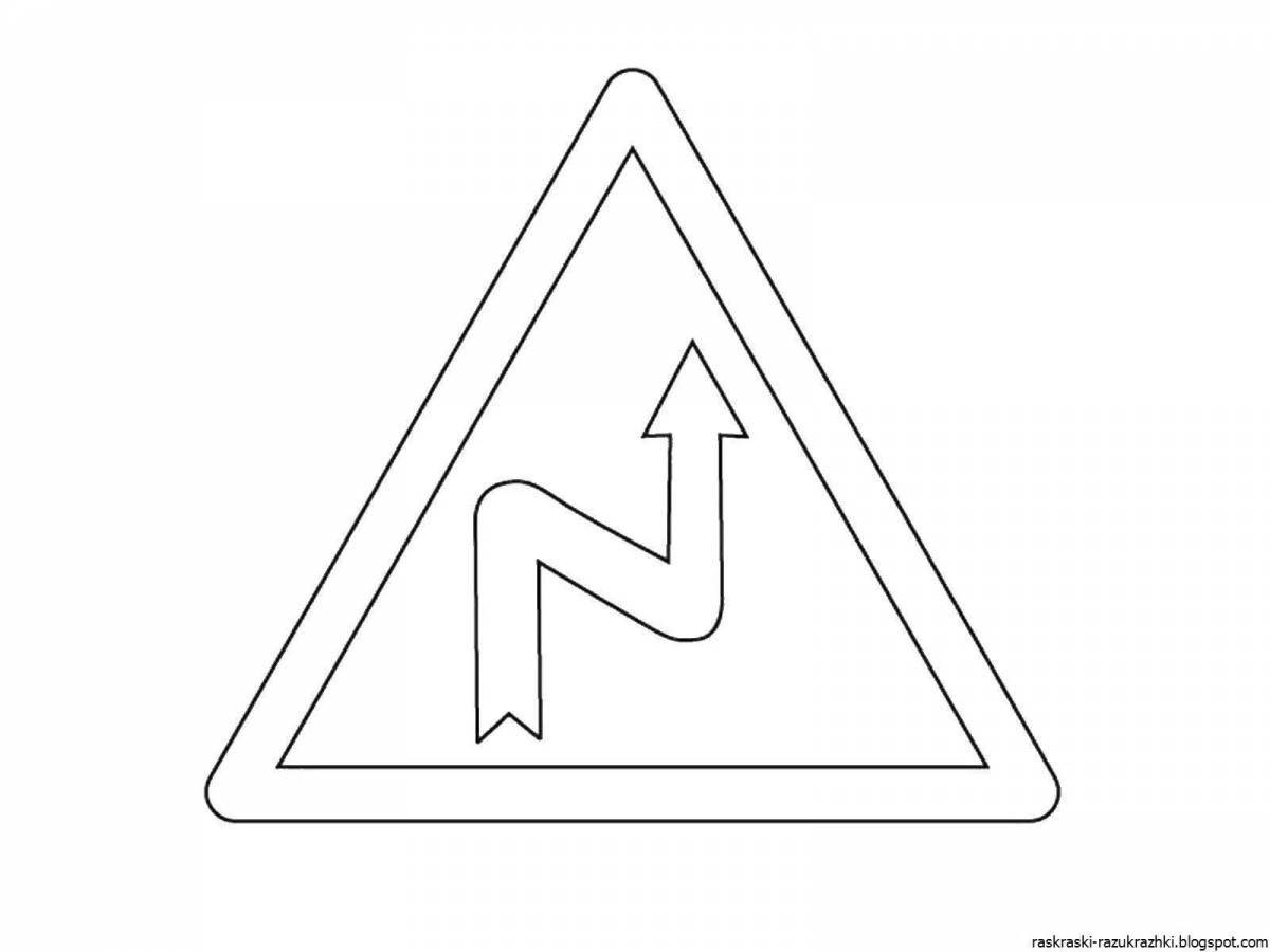Joyful road signs coloring pages for kids