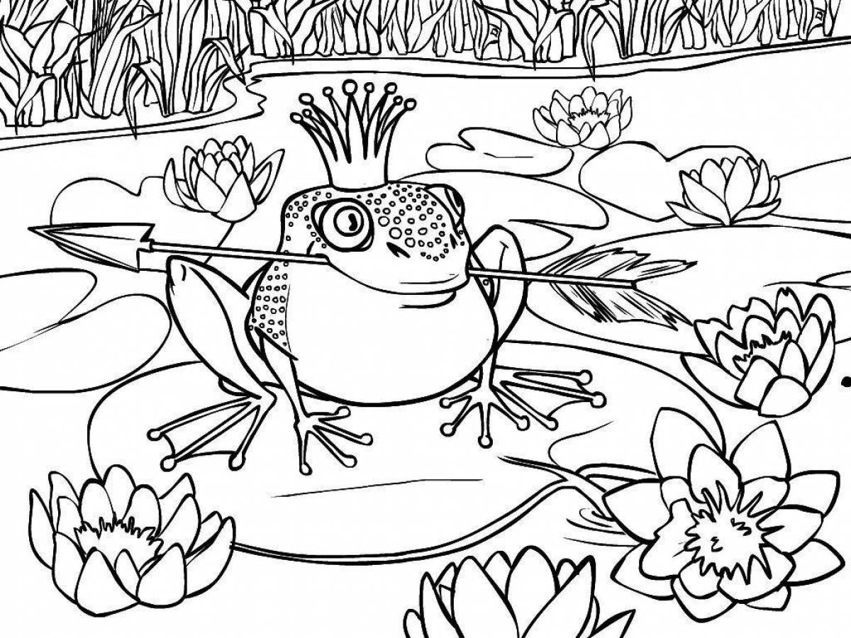 Charming frog princess coloring book for kids