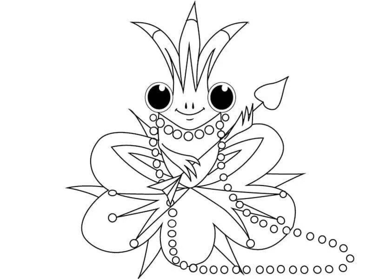 Очаровательная принцесса лягушка раскраски для детей
