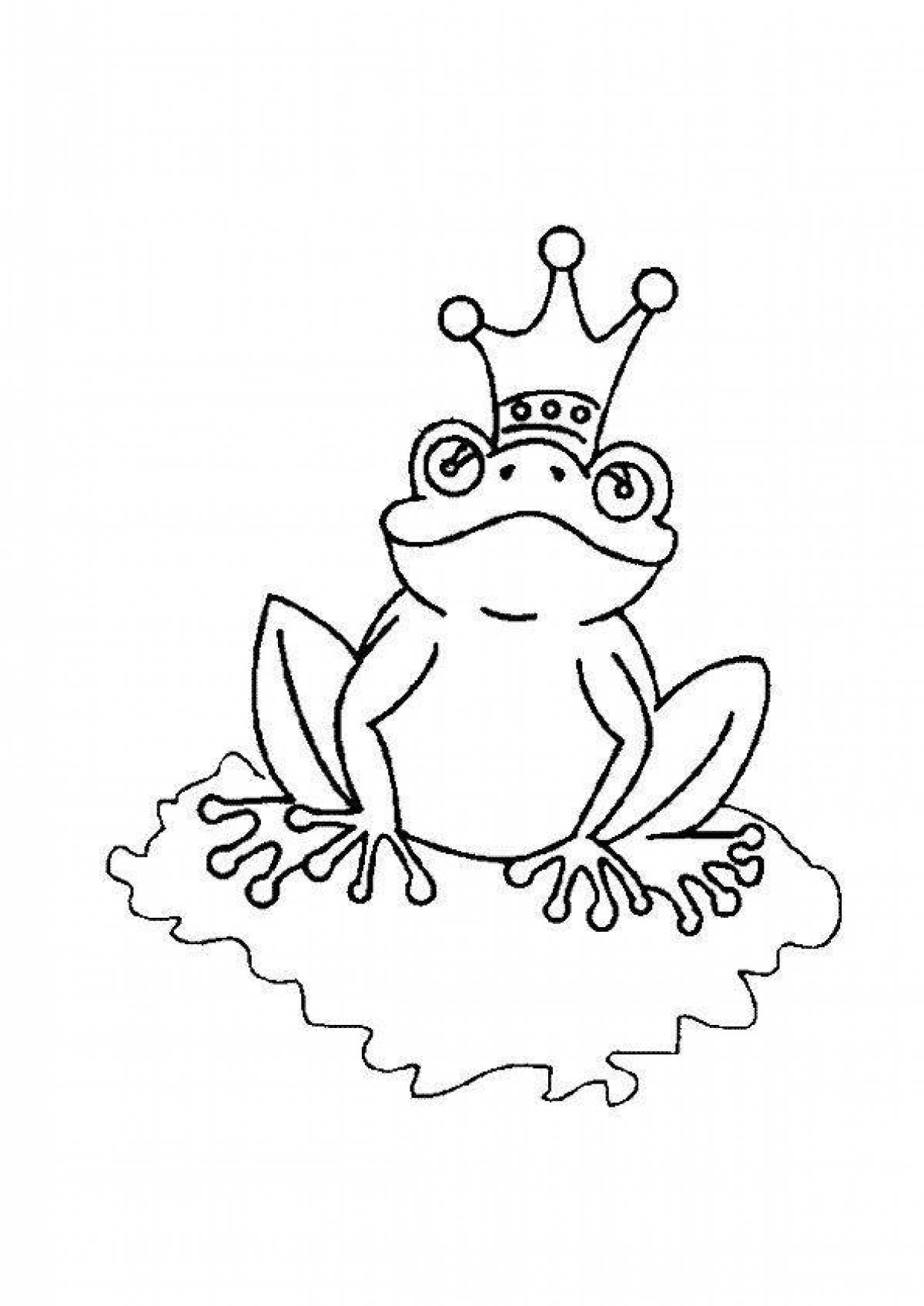 Веселая принцесса-лягушка раскраска для детей