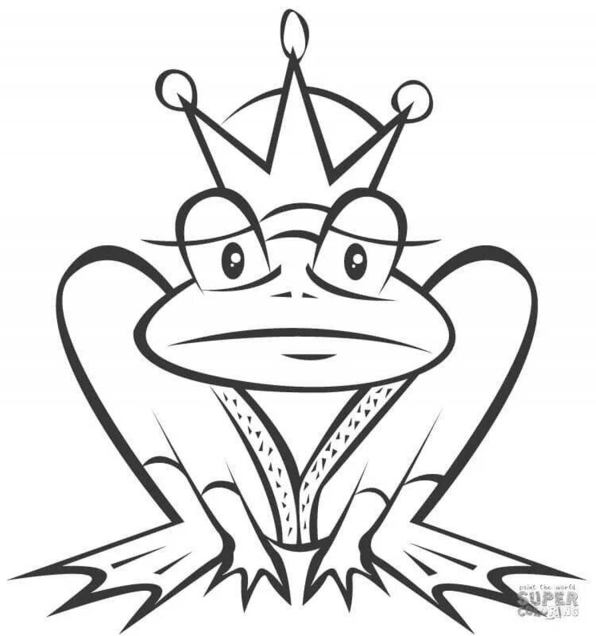 A fun coloring book for kids with the frog princess