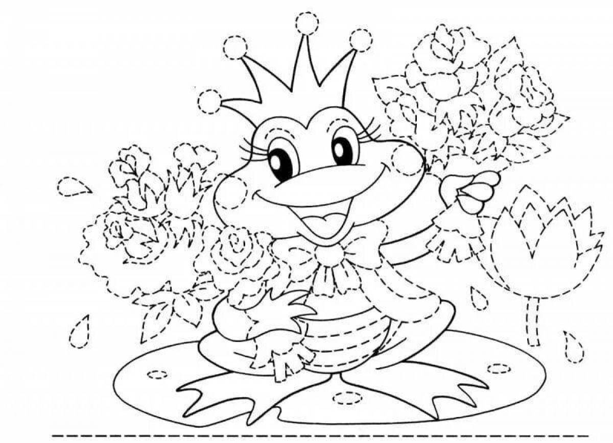 Изысканная раскраска принцессы-лягушки для детей
