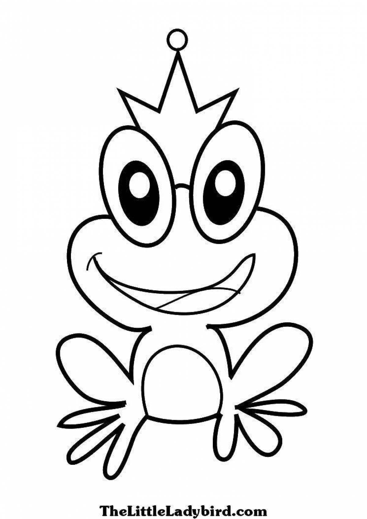 Frog princess dynamic coloring book for kids