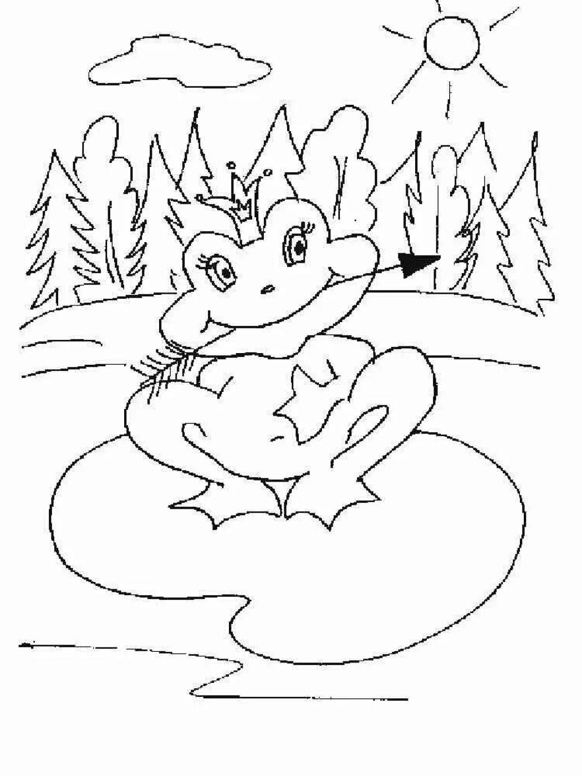 Living Frog Princess Coloring Pages for Kids
