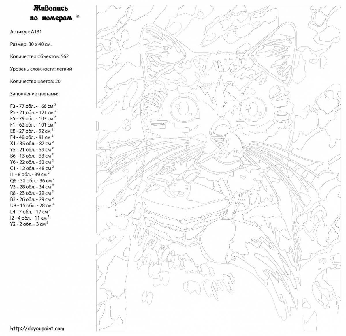 Vibrant coloring page program for creating pictures by numbers