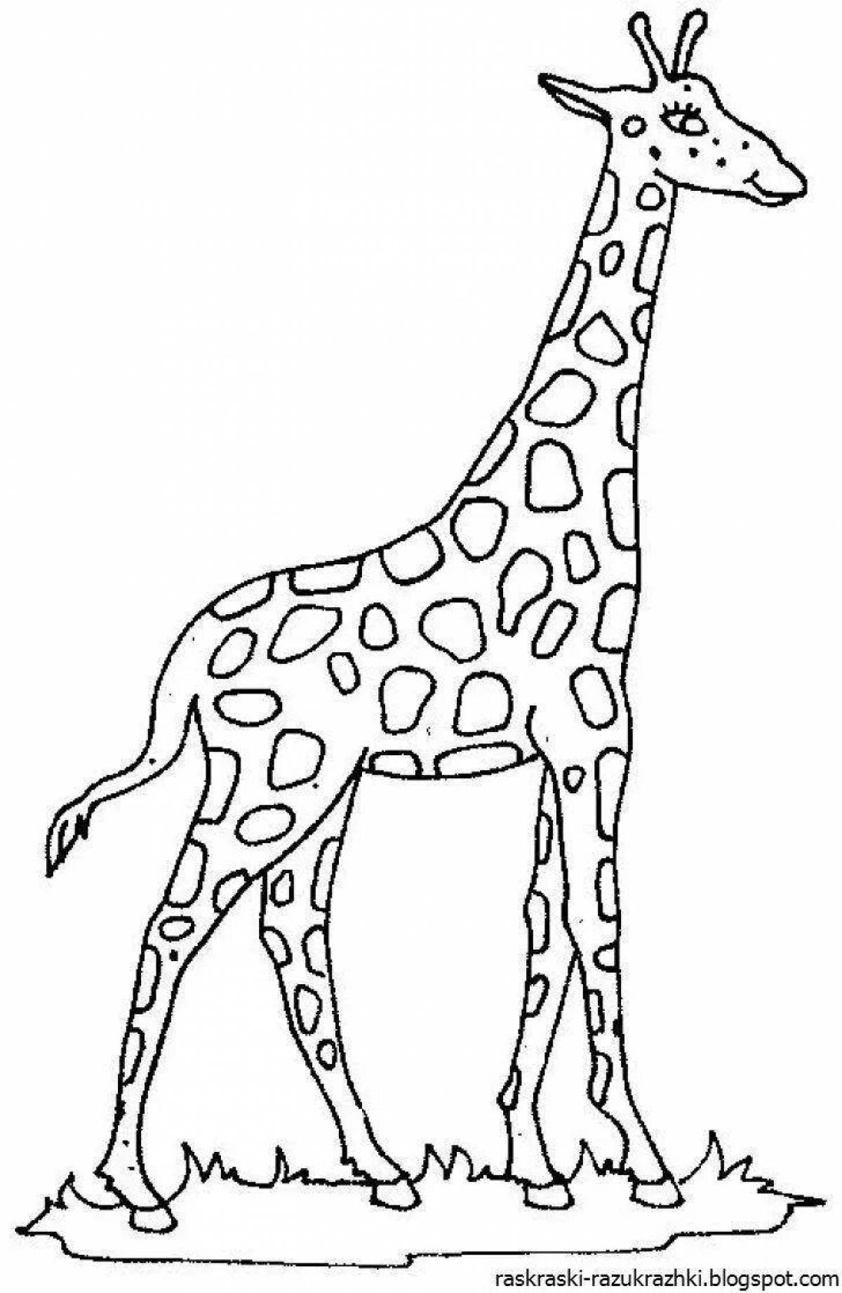 Colorful giraffe coloring book for kids