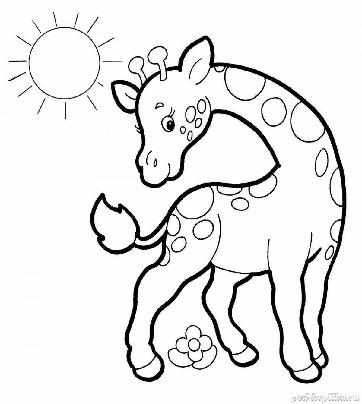 Cute giraffe coloring book for 4-5 year olds