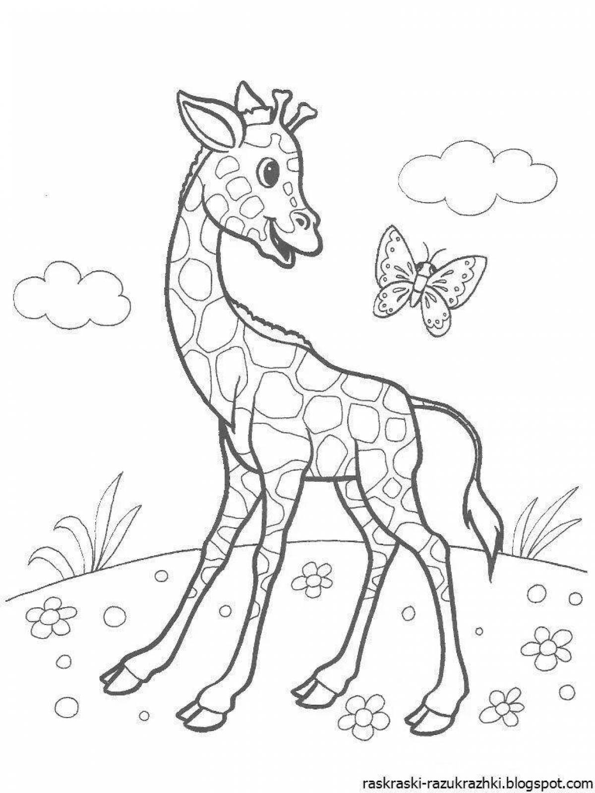 Cute giraffe coloring book for kids