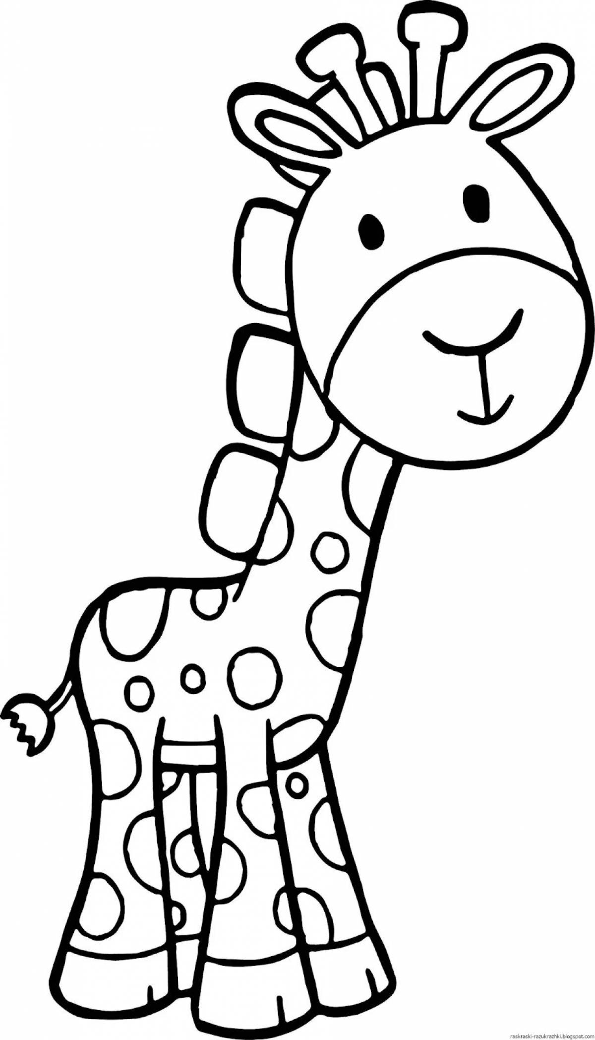 Великолепная раскраска жираф для дошкольников