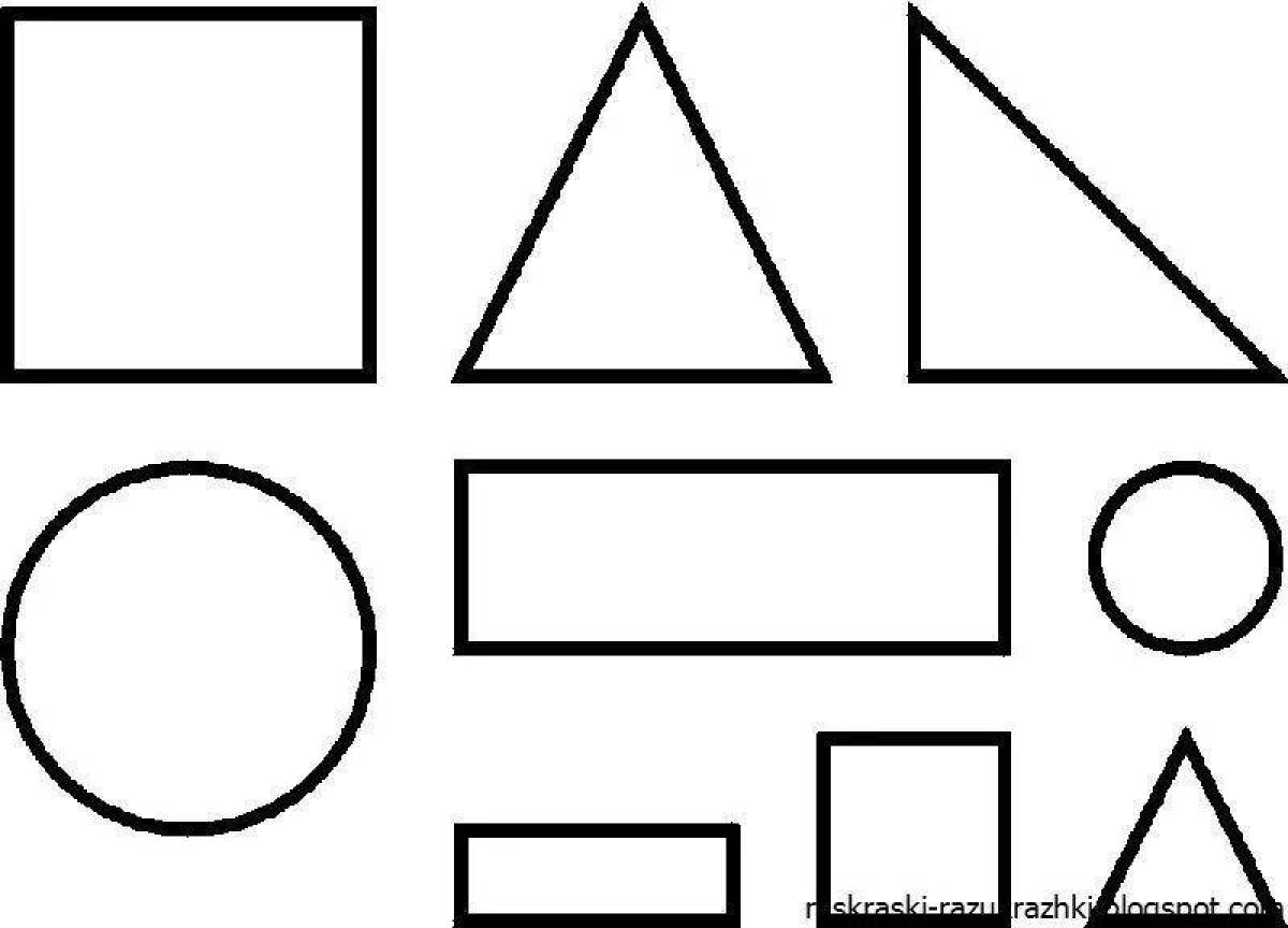 Amazing geometric shapes coloring pages for kids