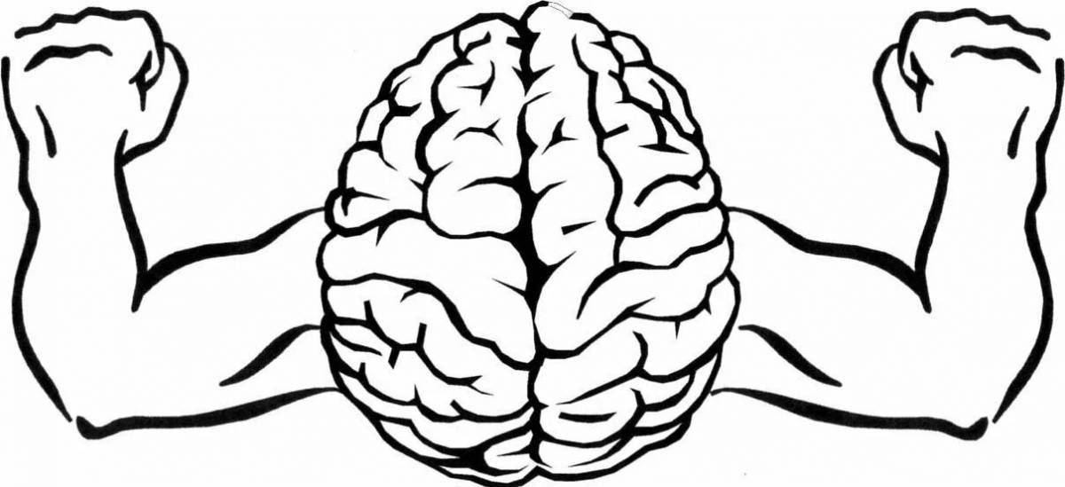 Detailed brain coloring page