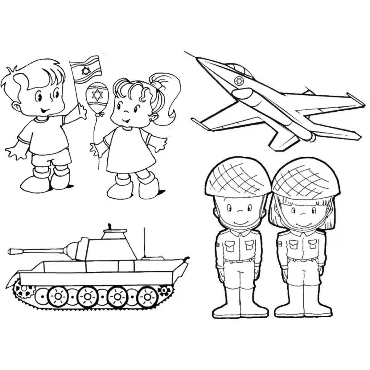 Яркая страница раскраски танкиста